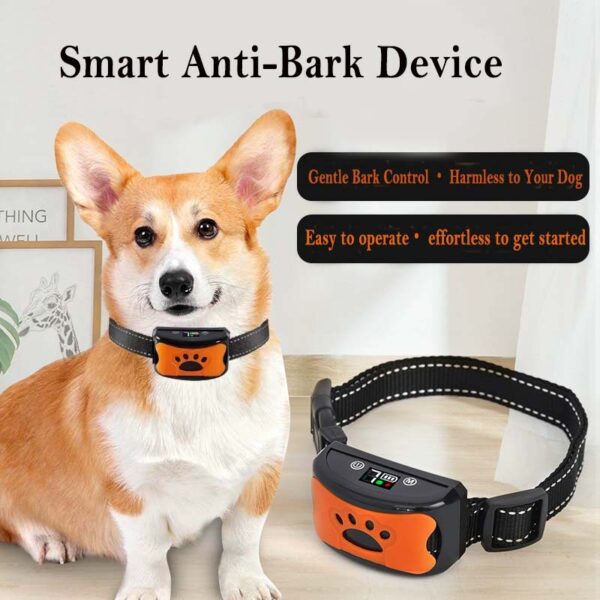 Automatic anti-bark collar for dogs of all sizes, perfect for quiet training and reducing disturbances.