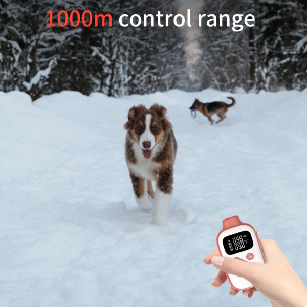 Dual-Function Anti-Bark and Dog Training Device with Shock Collar and Remote Control, designed for effective pet behavior correction.