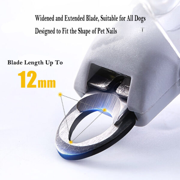 LED pet nail clippers with a built-in light, anti-slip handle, and magnification lens for safe and precise trimming.