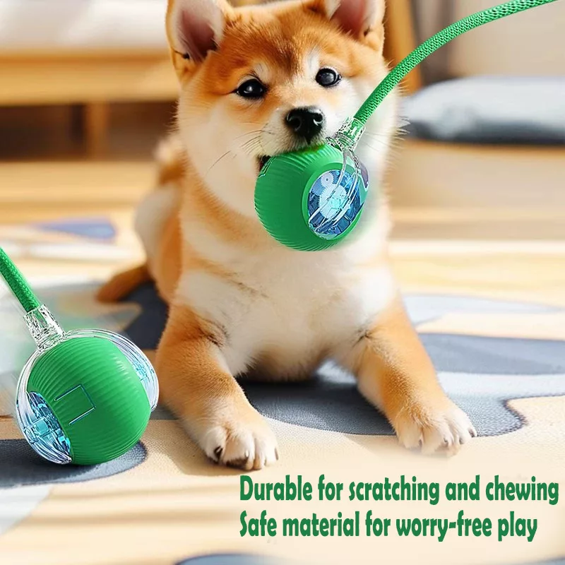 Automatic dog walking ball, smart interactive pet toy, durable electric bouncing ball.