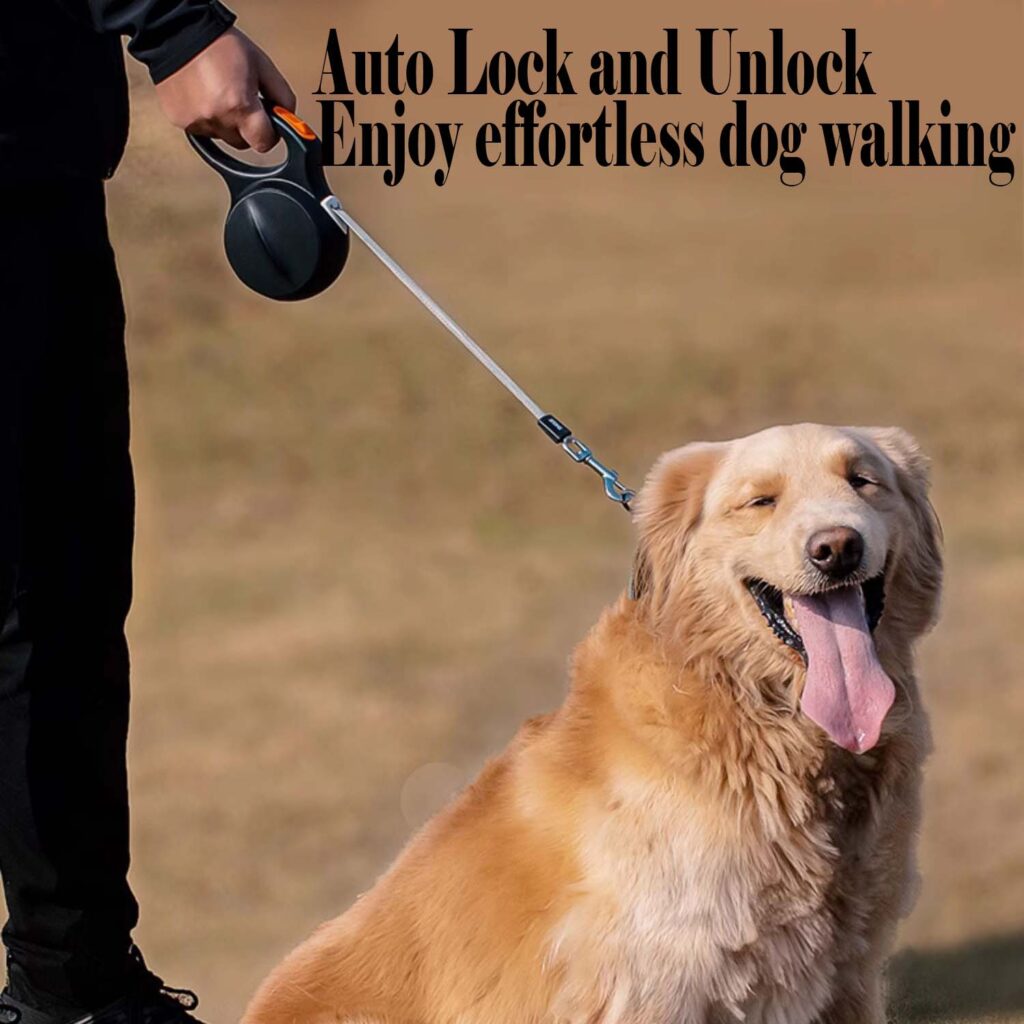 Does your dog tend to burst pull? The leash automatically unlocks and extends smoothly, perfect for medium to large dogs, making walks effortless.