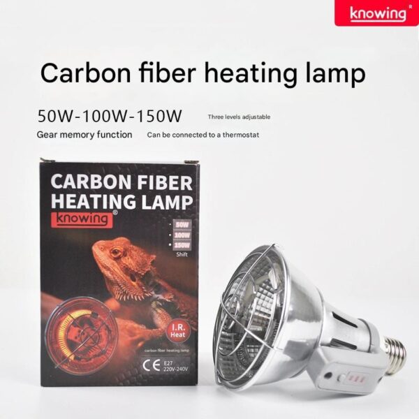 Reptile Heating Lamp | Carbon Fiber, Night Ceramic, 3-Level Temperature Control