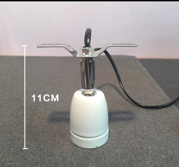 Hanging lamp frame with ceramic socket for wooden and mesh enclosures