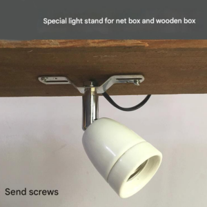 Hanging lamp frame with ceramic socket for wooden and mesh enclosures