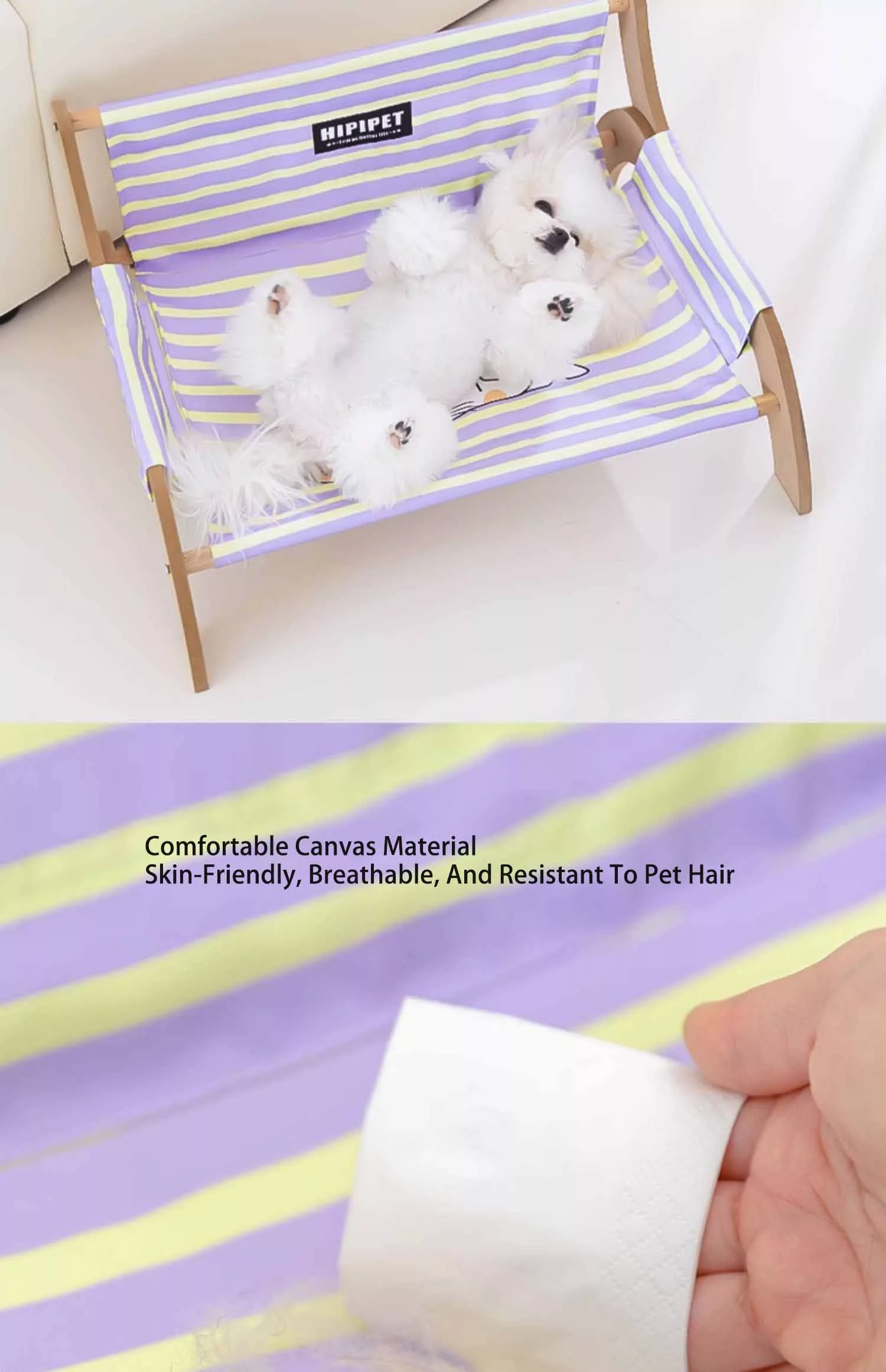 Elevated Pet Bed, Anti-Damp Lounge Chair, Washable Small Dog Bed, Summer Dog Cushion for Teddy & Bichon