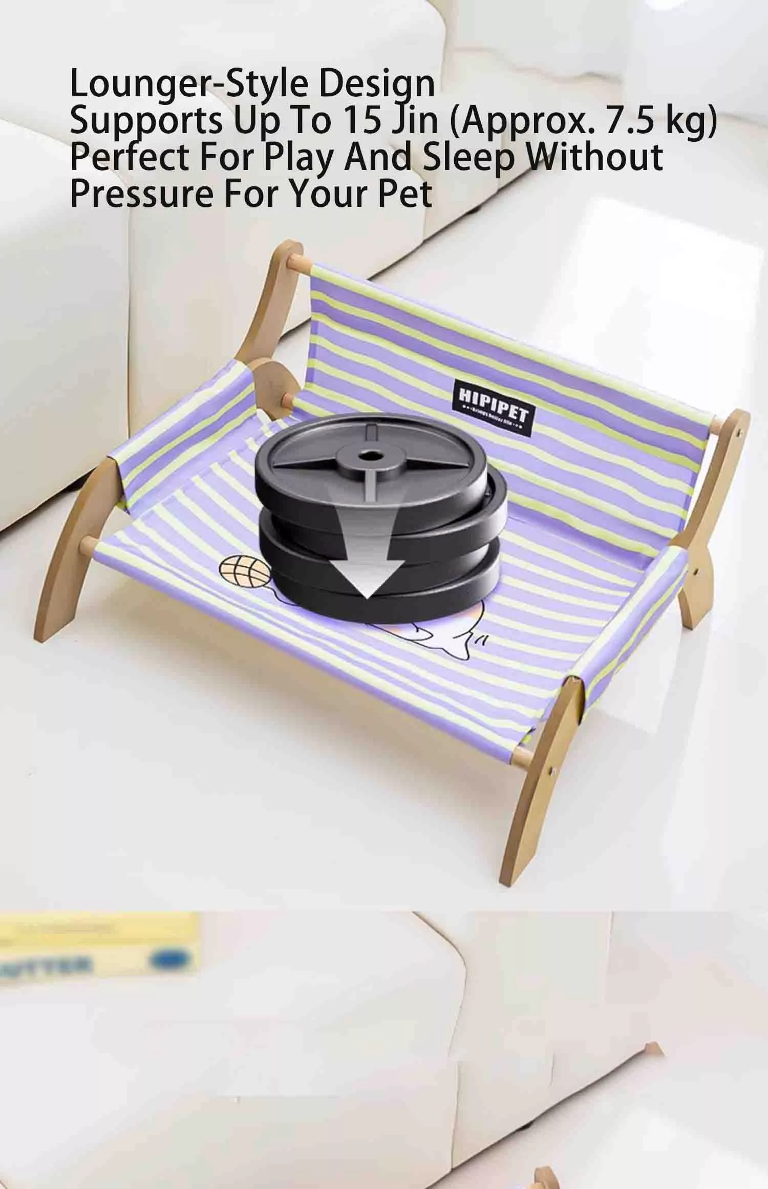 Elevated Pet Bed, Anti-Damp Lounge Chair, Washable Small Dog Bed, Summer Dog Cushion for Teddy & Bichon