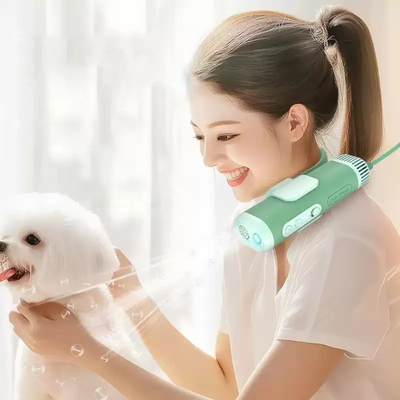 Hands-free pet blow dryer with high-speed motor