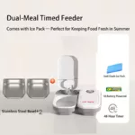 Wireless automatic pet feeder for cats and dogs with wet food freshness and scheduled feeding